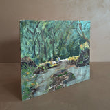 Vintage Original Impressionist-Style Landscape Painting on Board