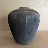 Large Handmade Dark Studio Pottery Raku Vase with Freeform Detailing