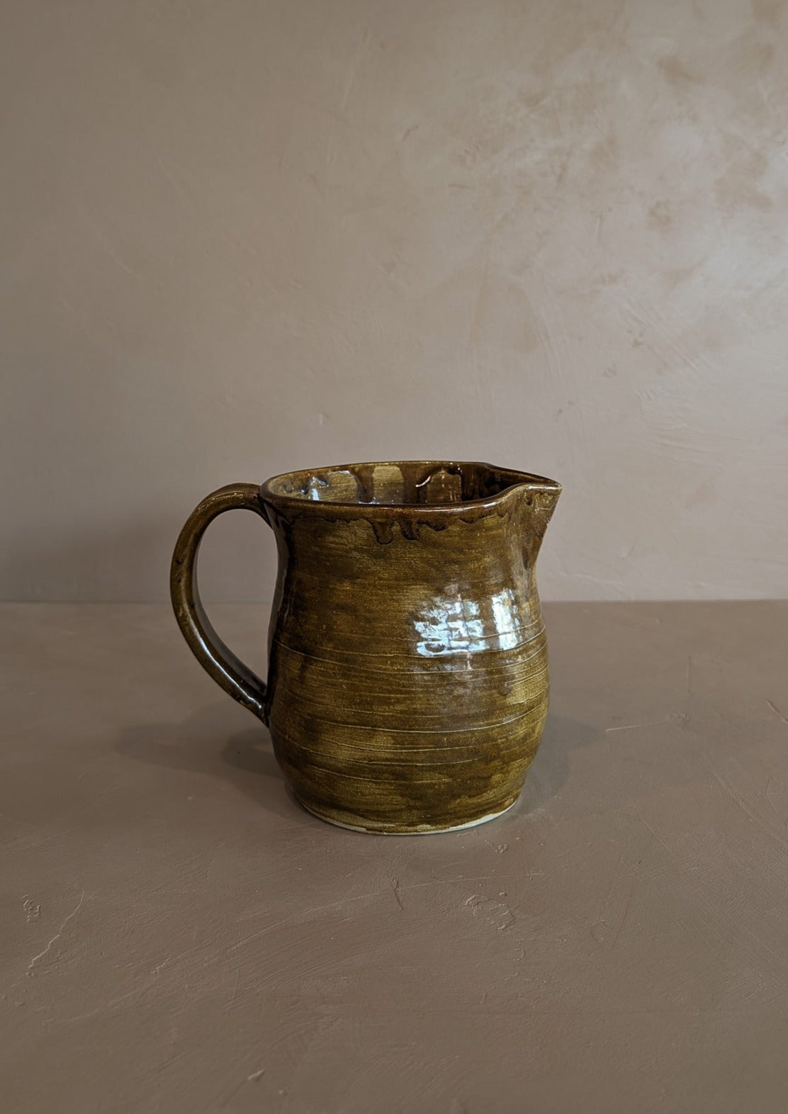 Handmade Brown Drip Glaze Pitcher