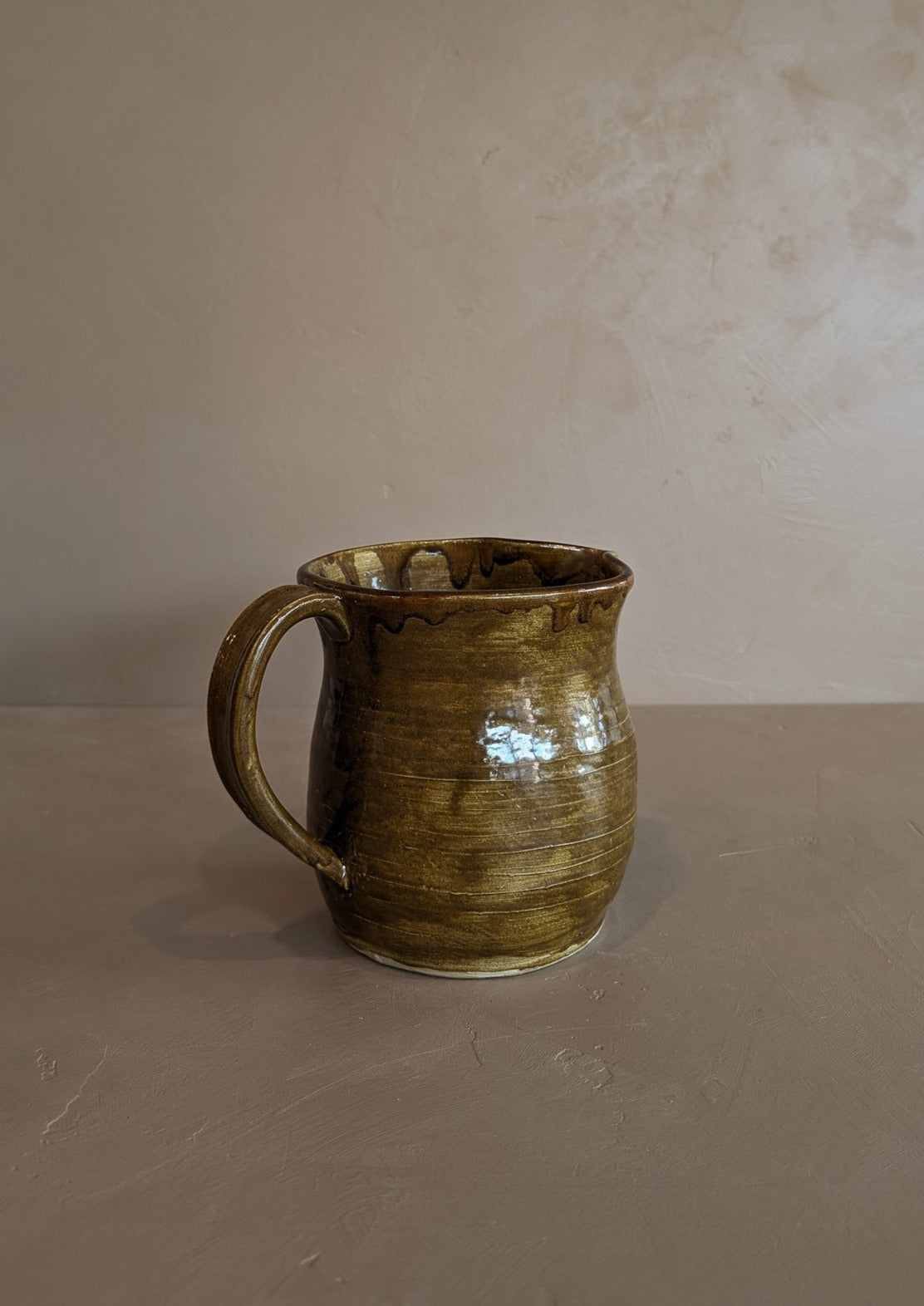 Handmade Brown Drip Glaze Pitcher