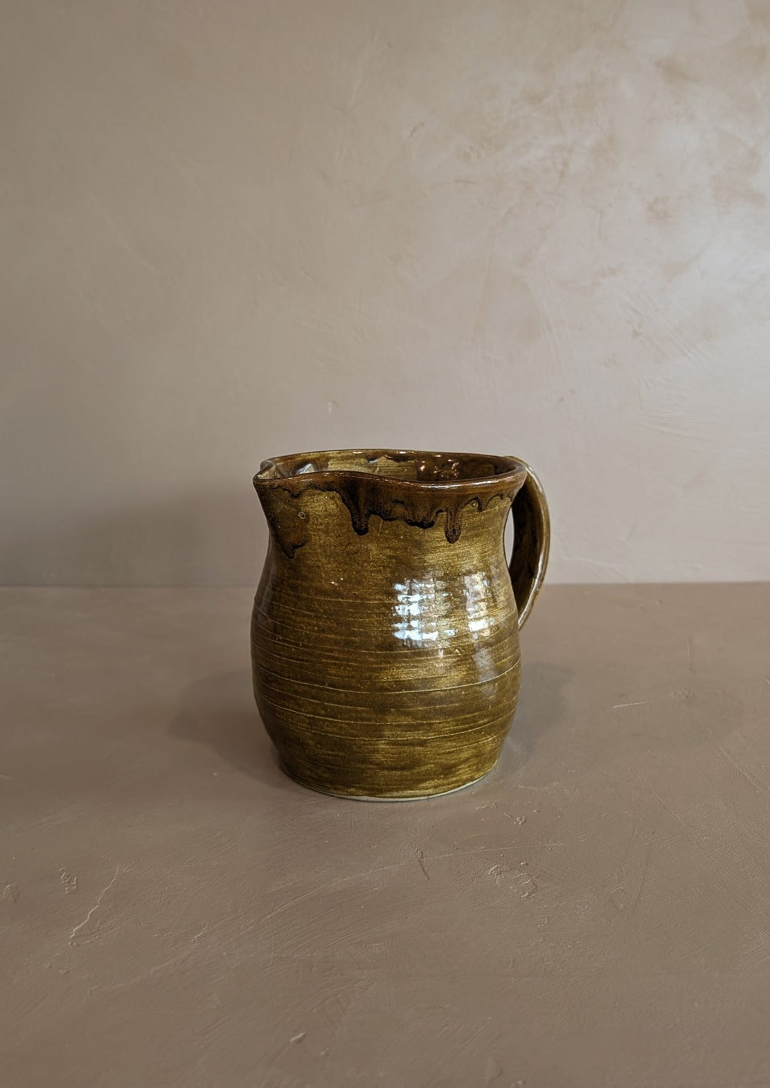 Handmade Brown Drip Glaze Pitcher