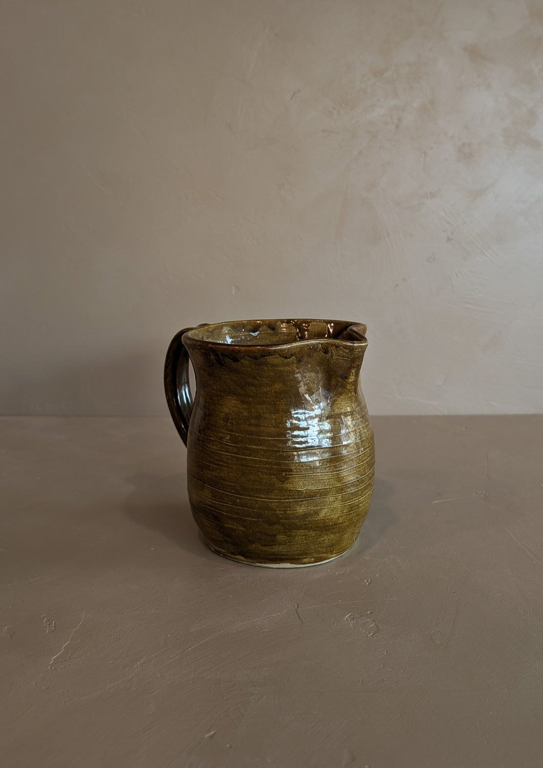 Handmade Brown Drip Glaze Pitcher