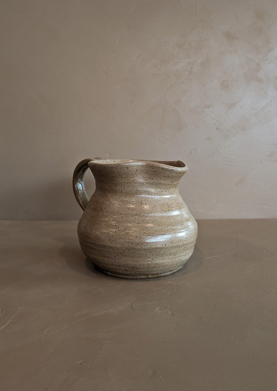 Handmade Beige Speckled Pitcher