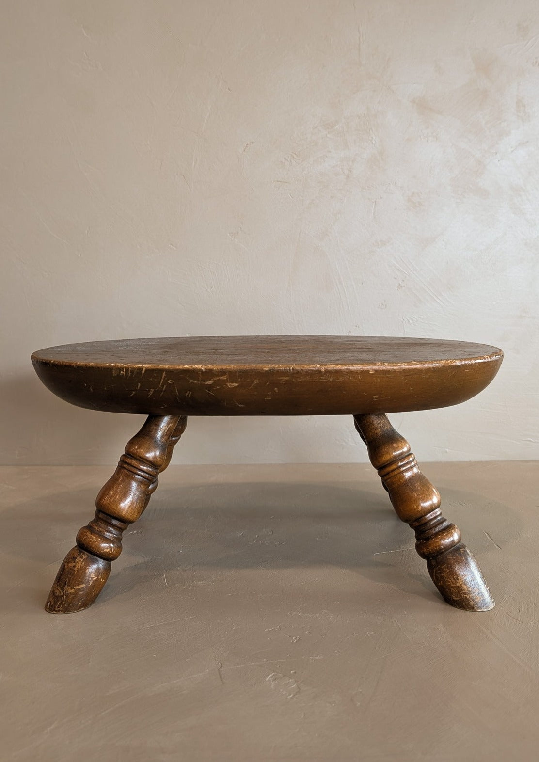 Vintage Wooden Oval Stool