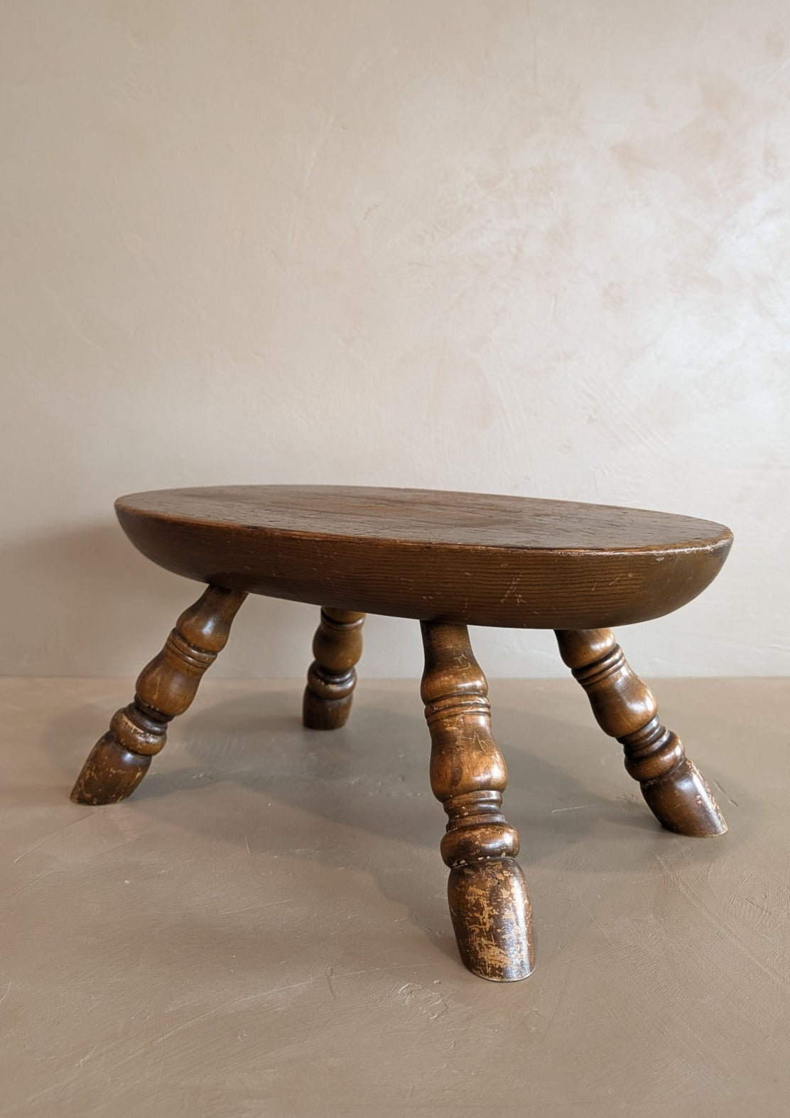 Vintage Wooden Oval Stool