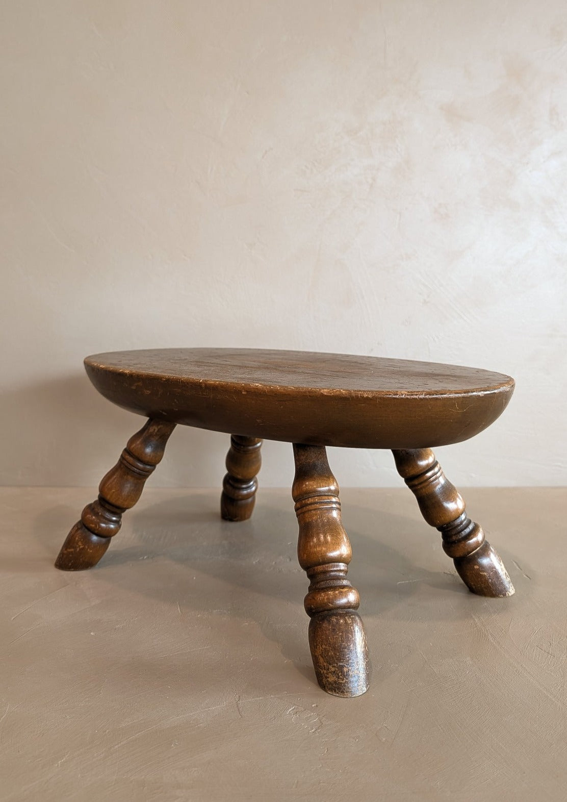 Vintage Wooden Oval Stool