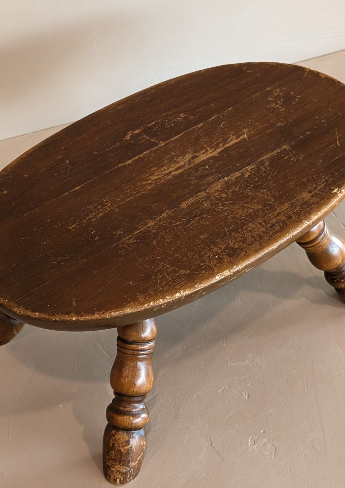 Vintage Wooden Oval Stool