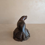 Heavy Hand-carved Wooden Seal Sculpture