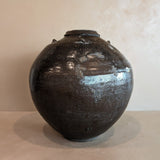 Large Antique Brown Martaban Jar #1