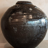 Large Antique Brown Martaban Jar #1