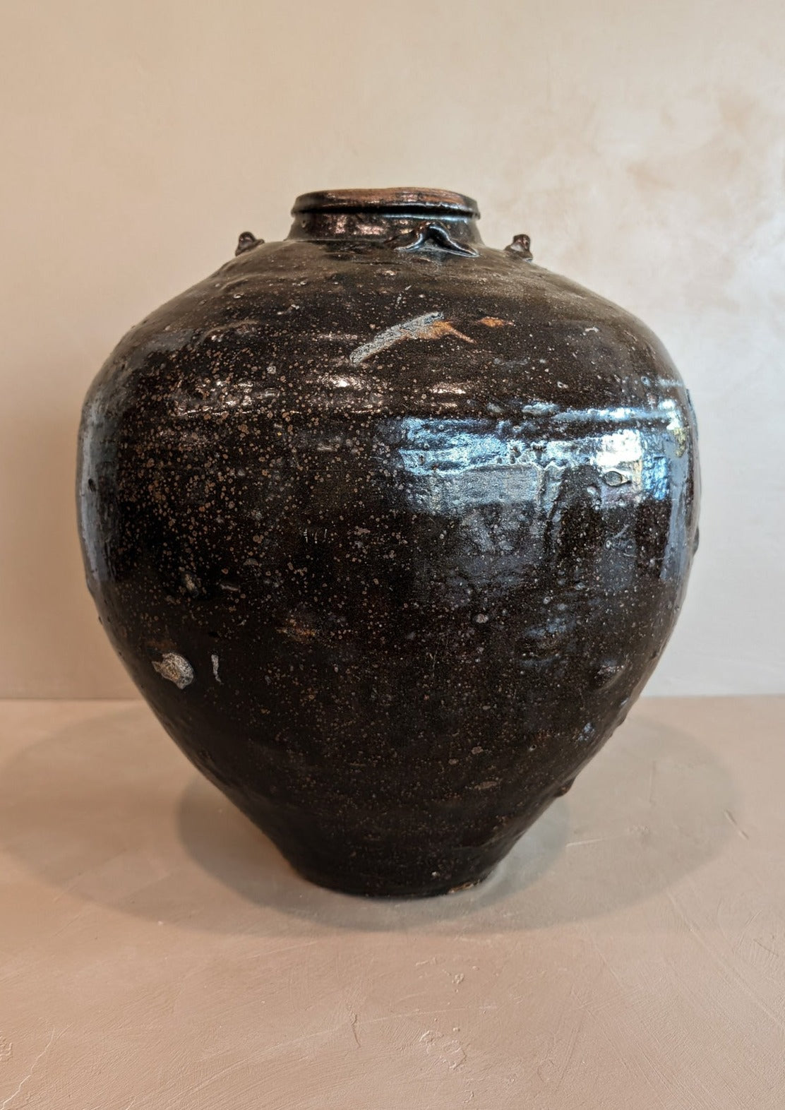 Large Antique Brown Martaban Jar #2