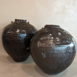 Large Antique Brown Martaban Jar #1