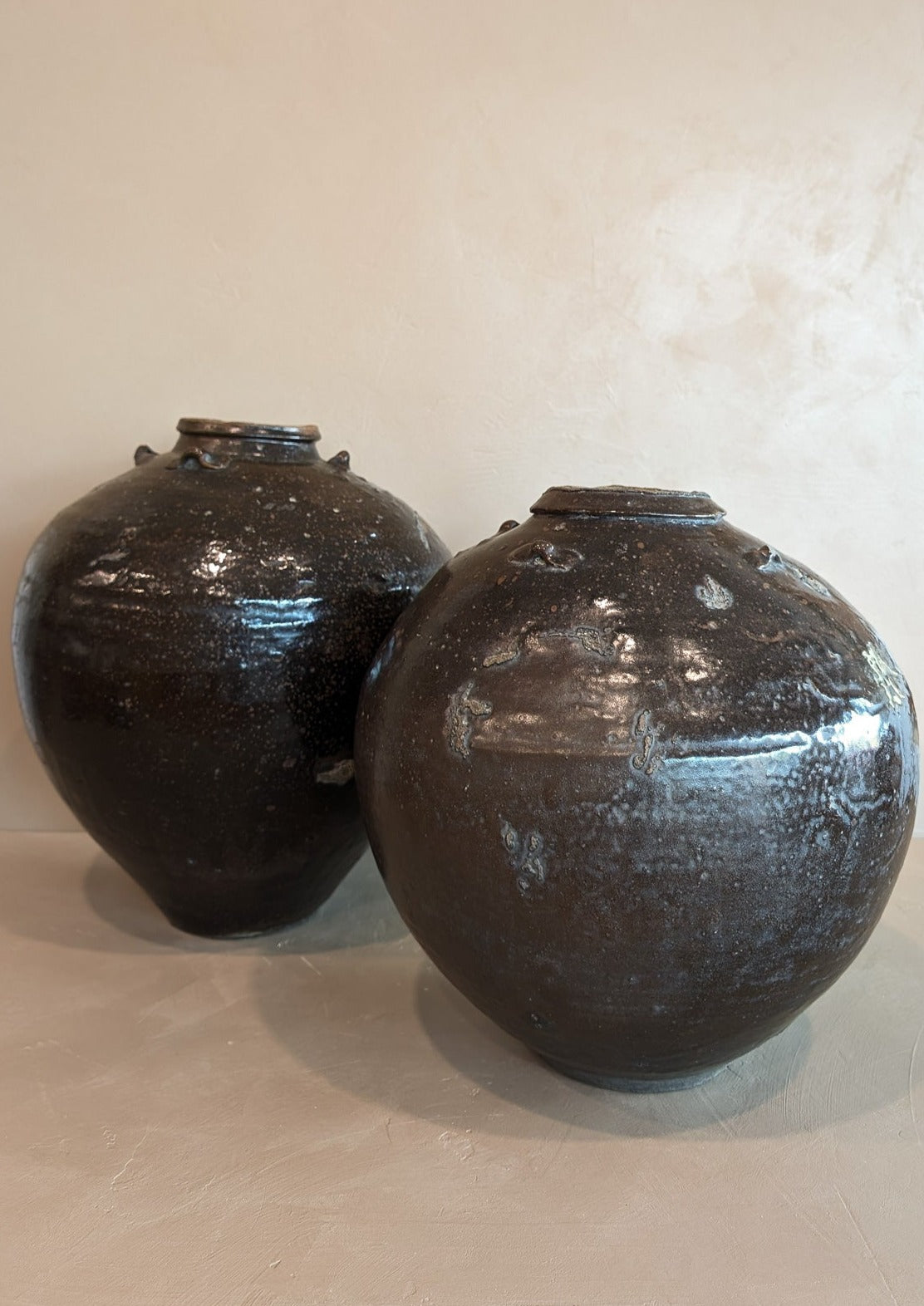 Large Antique Brown Martaban Jar #2