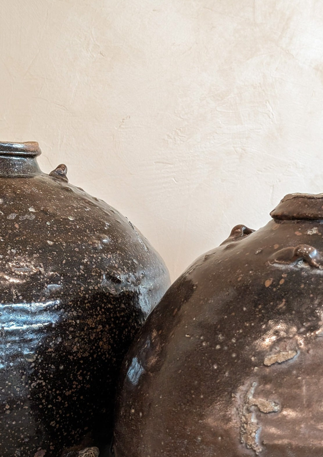 Large Antique Brown Martaban Jar #1