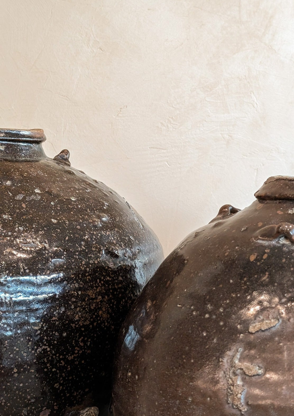 Large Antique Brown Martaban Jar #2