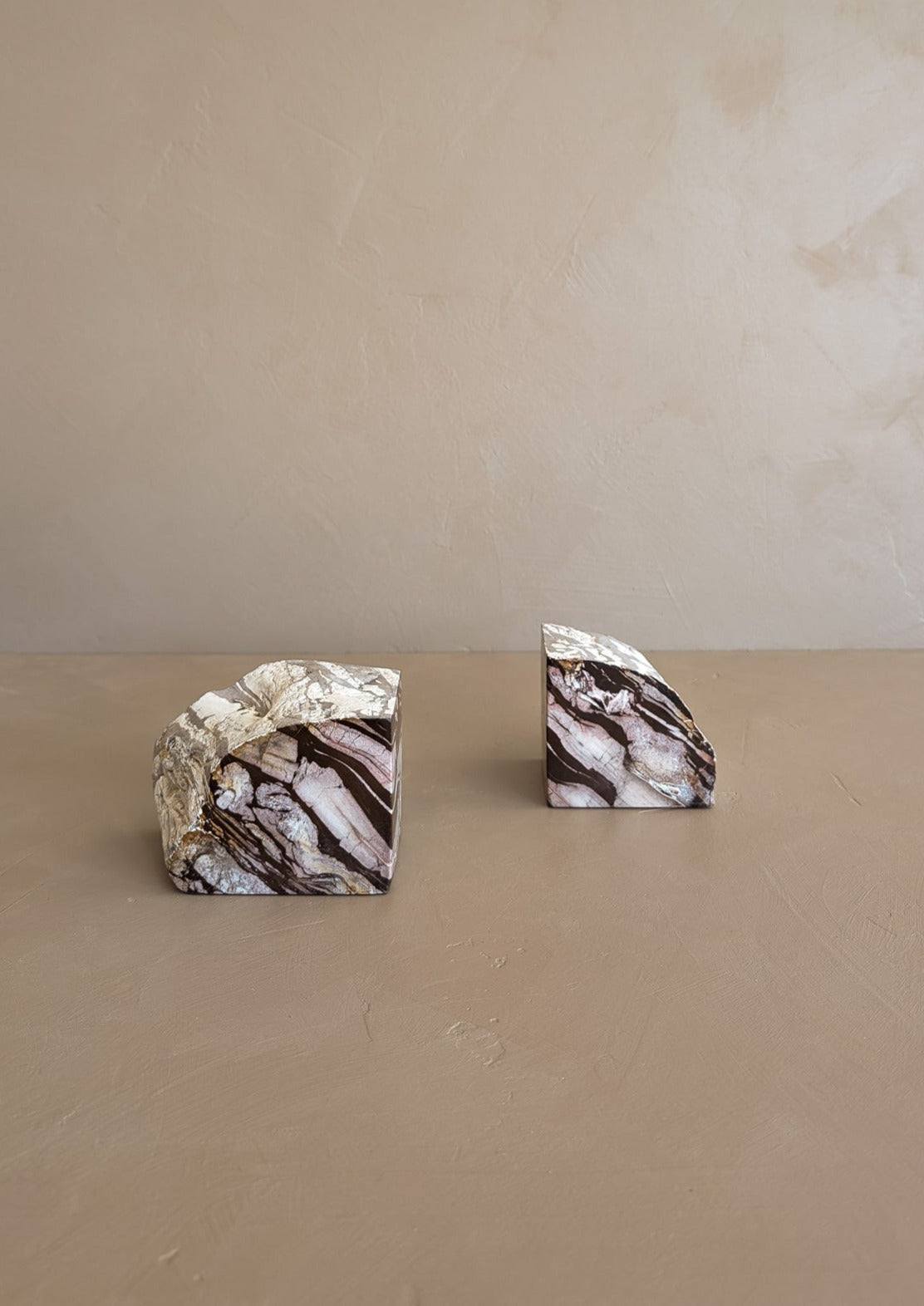 Pair of Vintage Brazilian Stone Bookends with Raw Edge