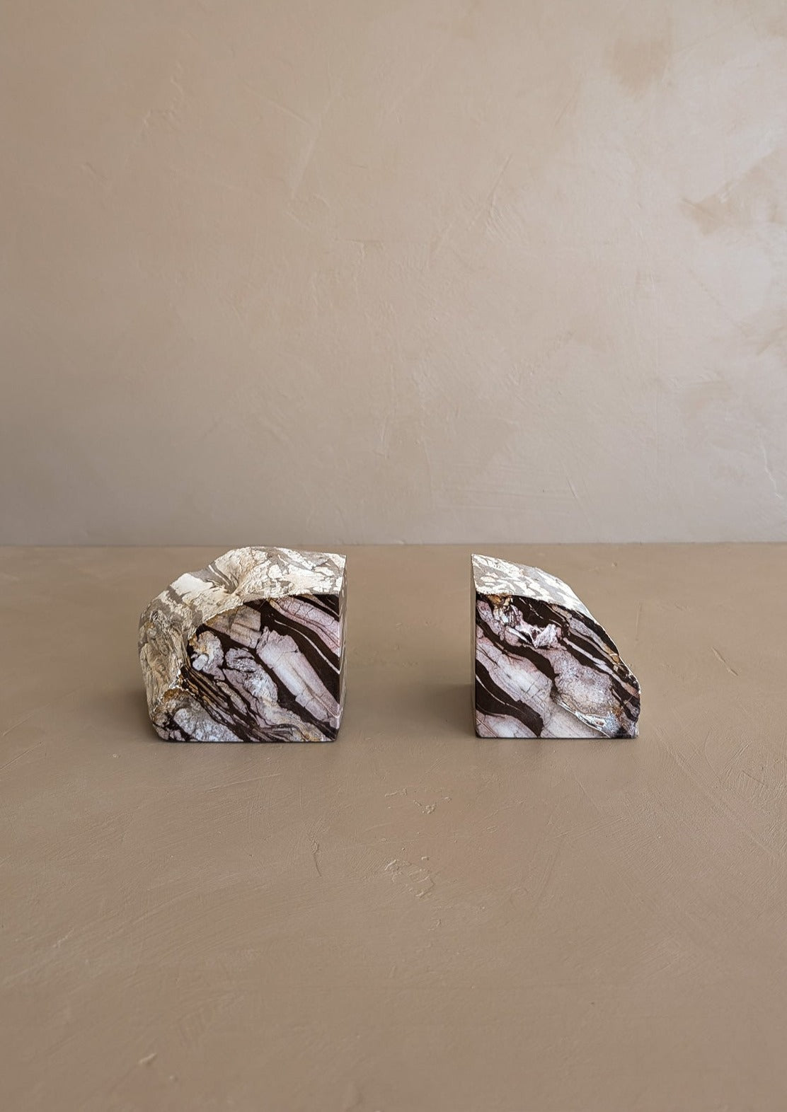 Pair of Vintage Brazilian Stone Bookends with Raw Edge