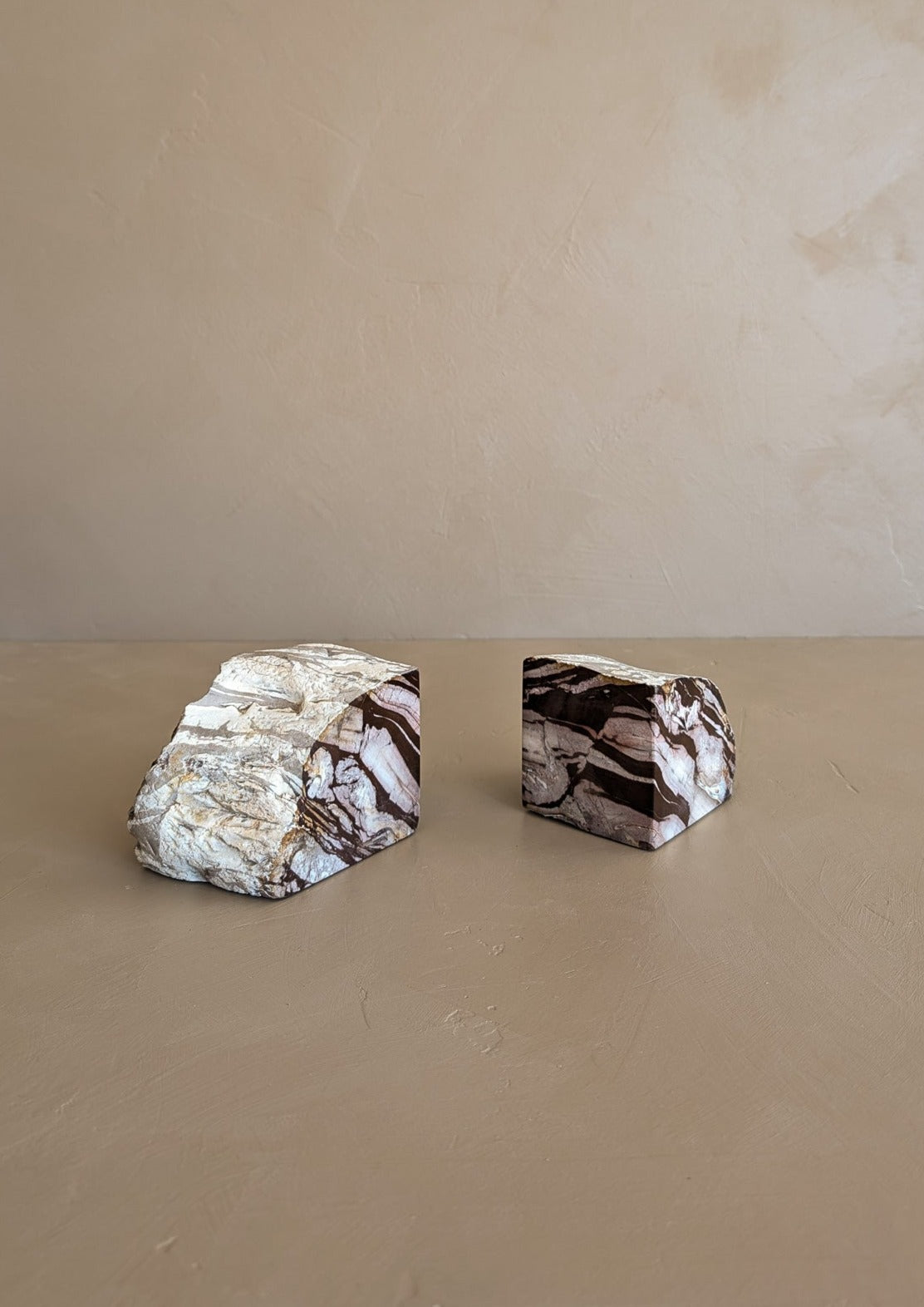 Pair of Vintage Brazilian Stone Bookends with Raw Edge