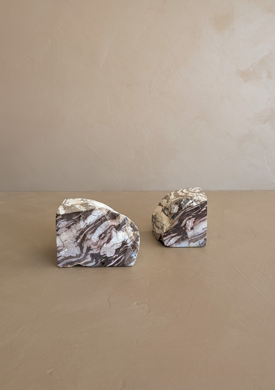 Pair of Vintage Brazilian Stone Bookends with Raw Edge