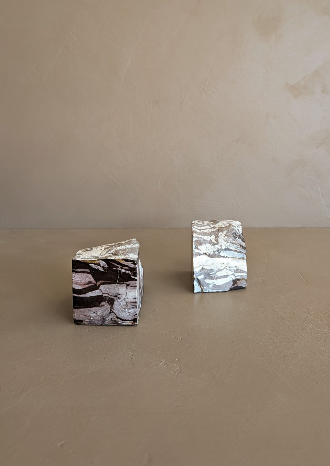 Pair of Vintage Brazilian Stone Bookends with Raw Edge