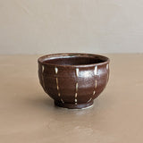 Small Brown and White Metallic Glazed Catchall Bowl