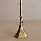 Vintage Brass Bell with Hexagonal Base