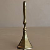 Vintage Brass Bell with Hexagonal Base