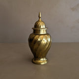 Vintage Swirled Lidded Brass Urn