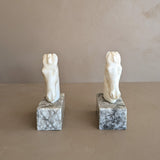 Pair of Vintage Alabaster Horse Bookends