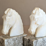 Pair of Vintage Alabaster Horse Bookends