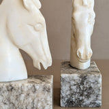 Pair of Vintage Alabaster Horse Bookends