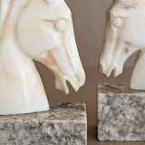 Pair of Vintage Alabaster Horse Bookends