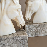 Pair of Vintage Alabaster Horse Bookends