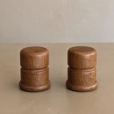 Pair of Vintage Teak Salt and Pepper Shakers