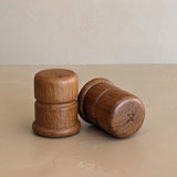 Pair of Vintage Teak Salt and Pepper Shakers