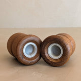 Pair of Vintage Teak Salt and Pepper Shakers