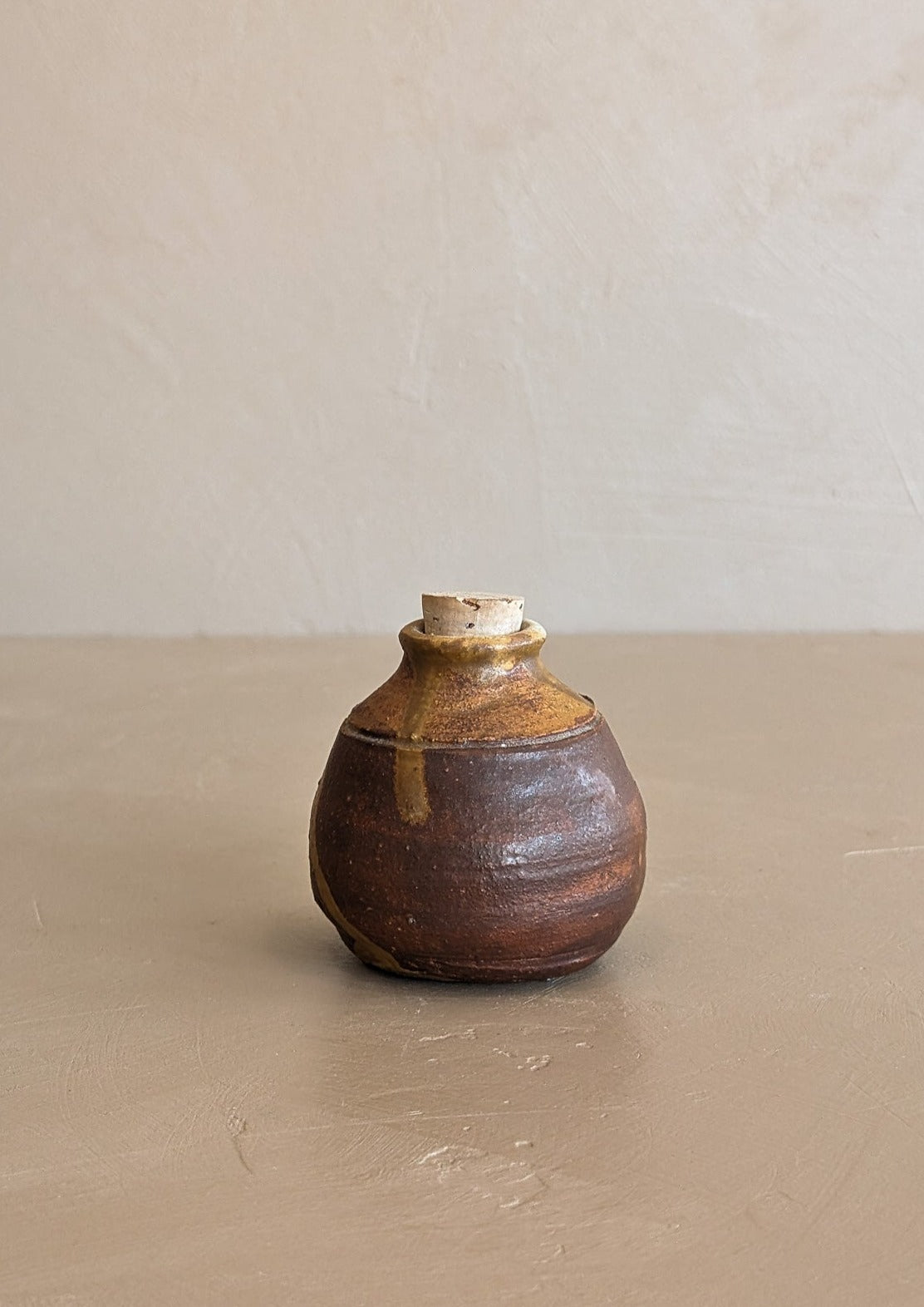 Miniature Studio Pottery Vase with Cork