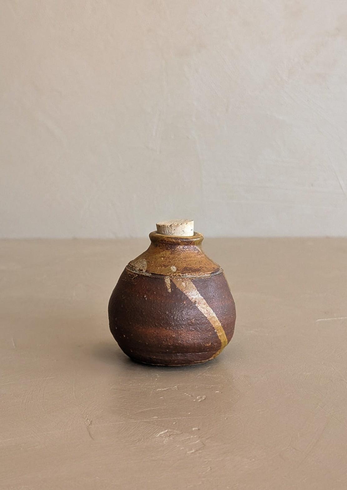 Miniature Studio Pottery Vase with Cork