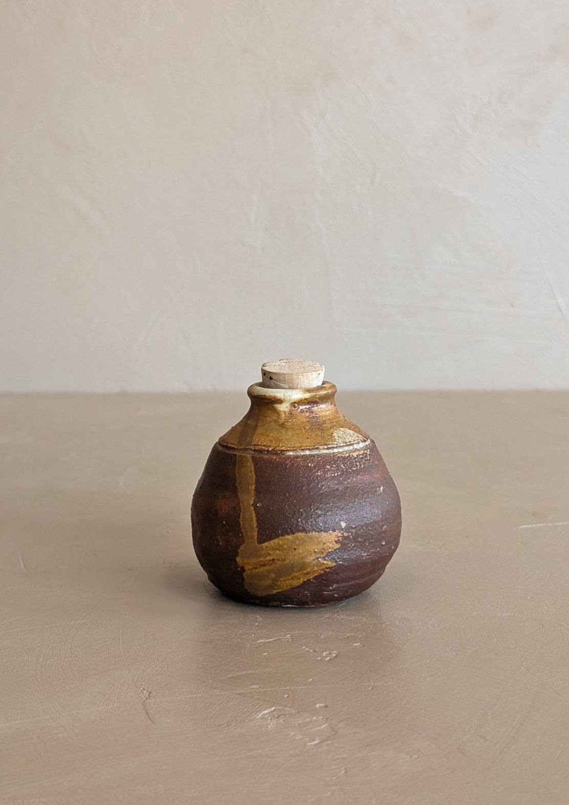 Miniature Studio Pottery Vase with Cork