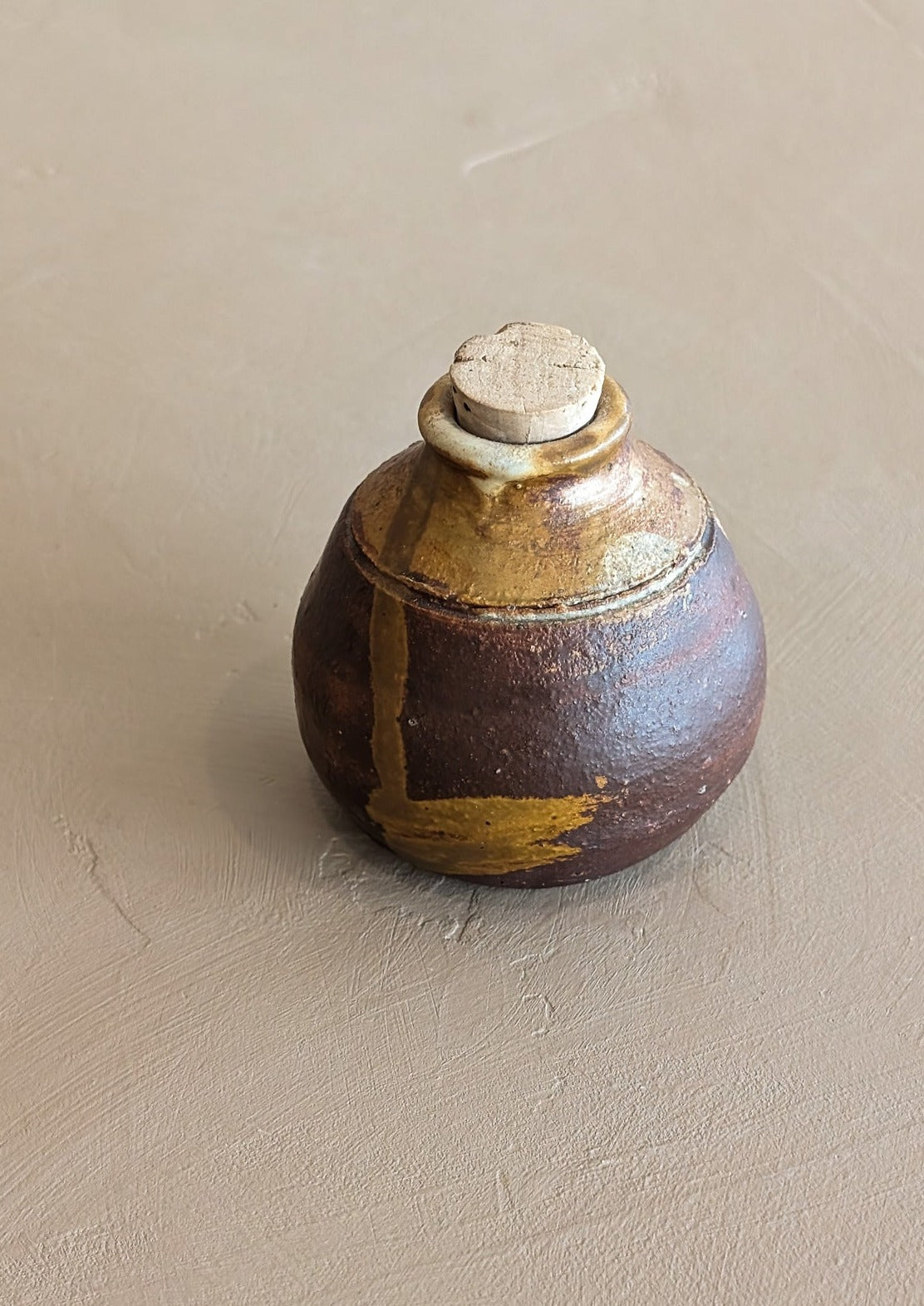 Miniature Studio Pottery Vase with Cork