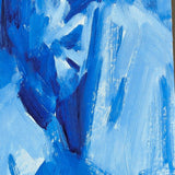 Original Blue Impressionist-Style Portrait of a Woman on Wood