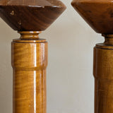 Pair of Vintage Monumental Rare Myrtlewood Candlesticks