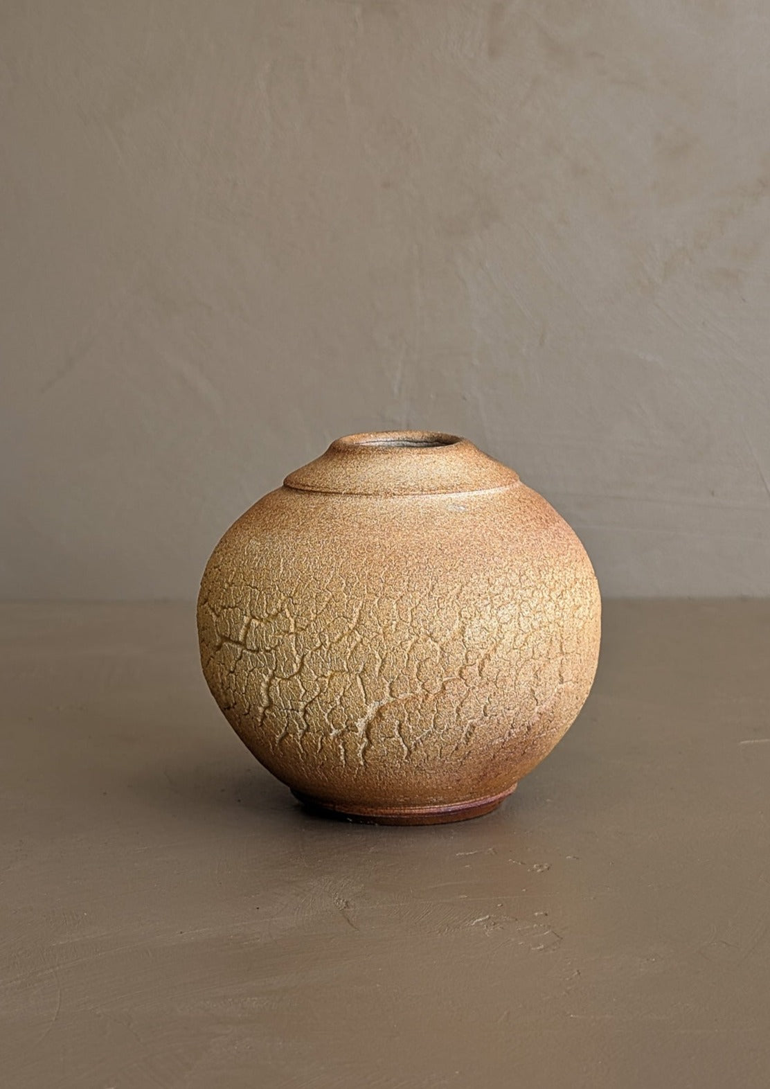 Petite Handmade Textured Bulbous Studio Pottery Vase