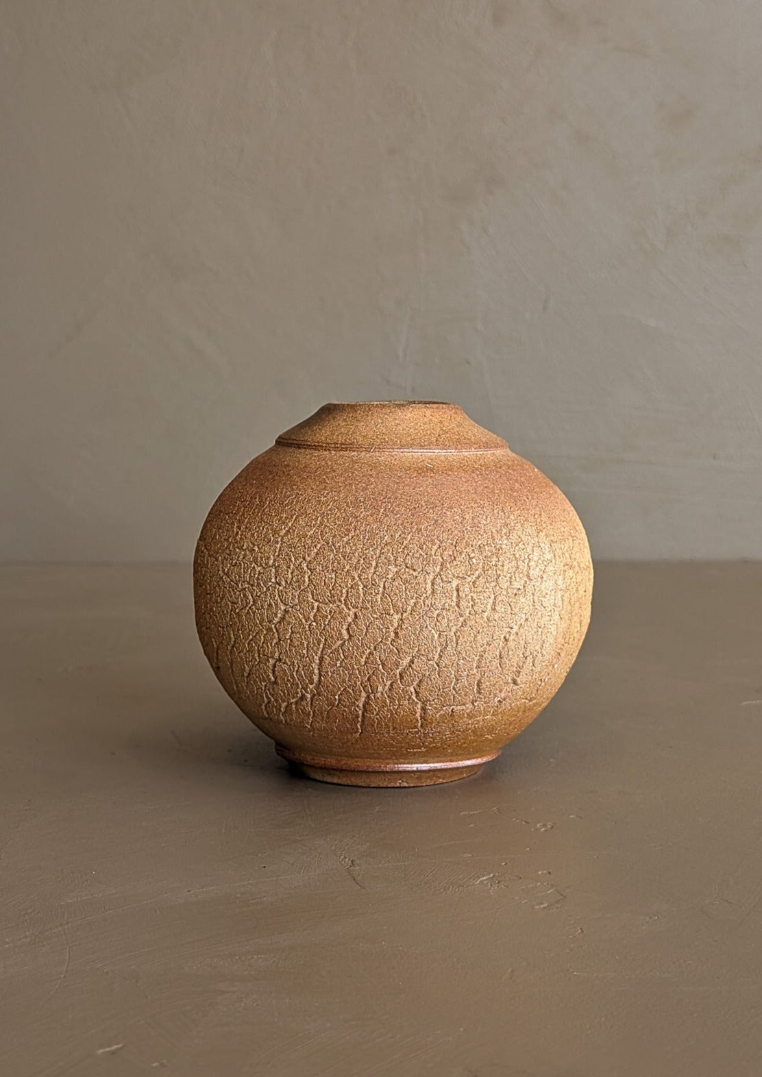 Petite Handmade Textured Bulbous Studio Pottery Vase