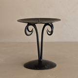 Vintage European Brutalist-Style Black Metal Candleholder