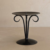 Vintage European Brutalist-Style Black Metal Candleholder