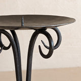 Vintage European Brutalist-Style Black Metal Candleholder