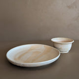 Handmade Blush and Peach Studio Pottery Plate and Bowl Set