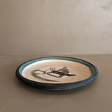 Large Organic-Style Studio Pottery Tray with Abstract Detailing