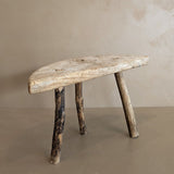 Primitive Light Wooden Three-Legged Milking Stool